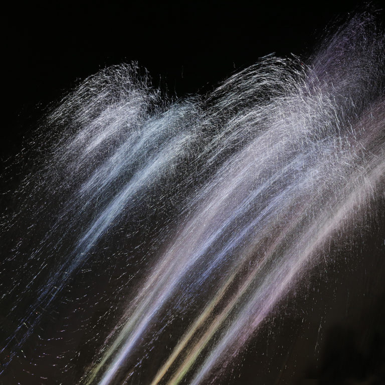 Abstract photography, night, water, fountain